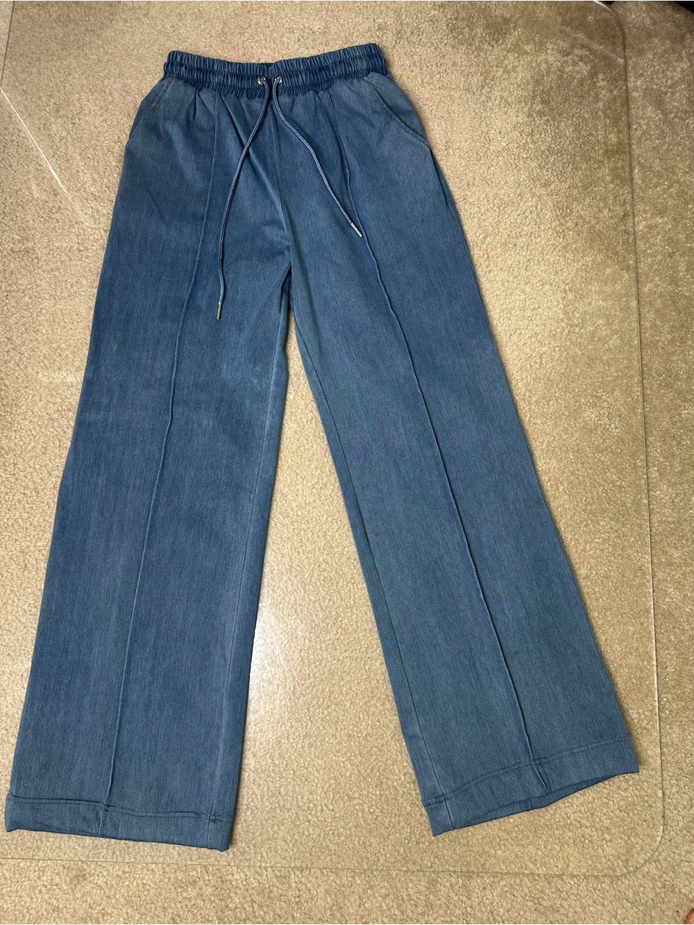 JLUXLABEL NAT & LIV DENIM COLLECTION LIMITED EDITION WIDE LEG PANTS SZ S